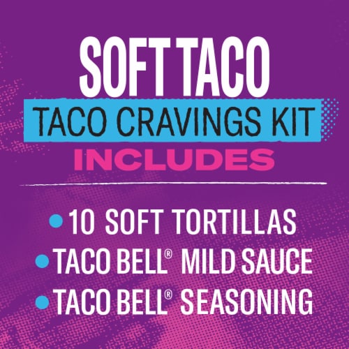 Taco Bell Soft Taco Dinner Kit with Ten Soft Tortillas Mild Sauce & Seasoning Perspective: left