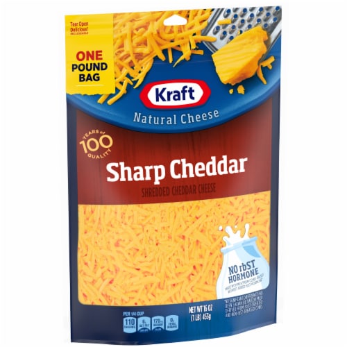 Kraft Sharp Cheddar Shredded Cheese Perspective: left