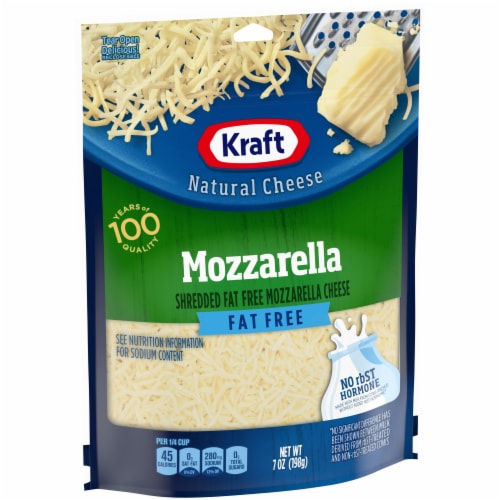 Kraft Mozzarella Fat Free Shredded Cheese Perspective: left