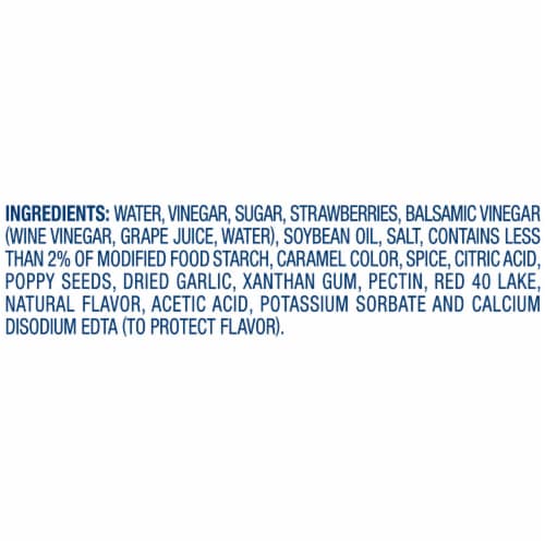 Kraft Strawberry Balsamic Vinaigrette Salad Dressing, Bottle Perspective: left