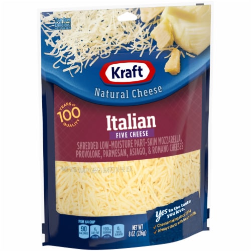 Kraft Italian Five Cheese Blend Shredded Cheese Perspective: left