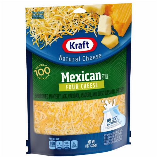 Kraft Mexican Style Four Cheese Blend Shredded Cheese Perspective: left
