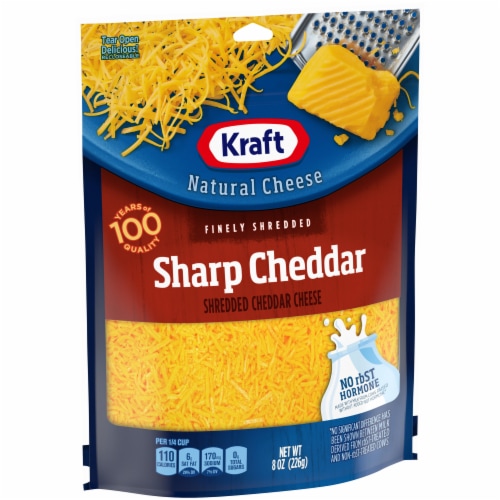 Kraft Sharp Cheddar Finely Shredded Cheese Perspective: left