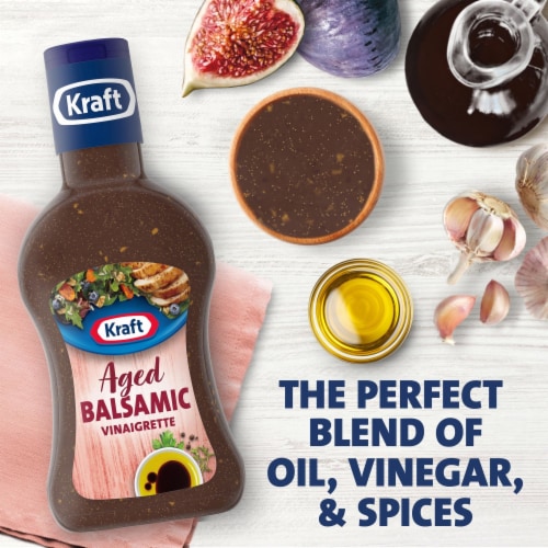 Kraft Aged Balsamic Vinaigrette Salad Dressing Perspective: left