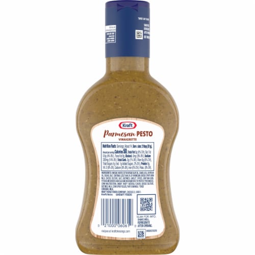 Kraft Parmesan Pesto Vinaigrette Salad Dressing Perspective: left