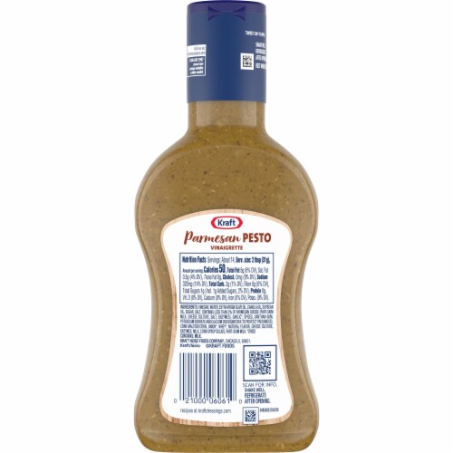 Kraft Parmesan Pesto Vinaigrette Salad Dressing Perspective: left