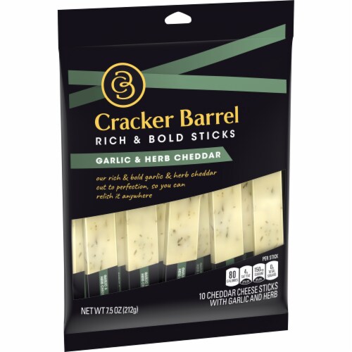 Cracker Barrel Garlic and Herb Cheddar Cheese Sticks 10 Count, 7.5 oz Kroger