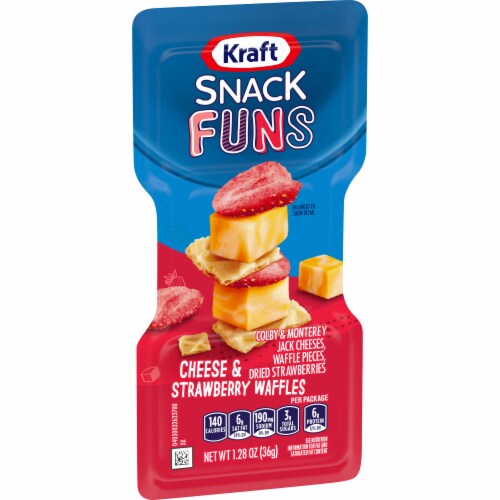 Kraft Snack Funs Cheese & Strawberry Waffles Snack Pack Perspective: left