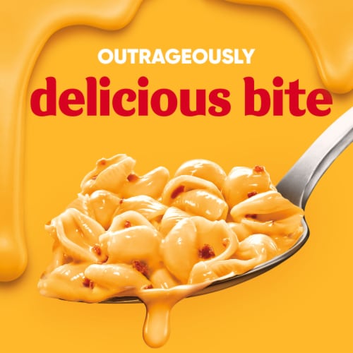 Velveeta Shells & Cheese with Bacon and 2X the Creamy Pasta Shells, Big Bowl Microwave Meal, Tray Perspective: left