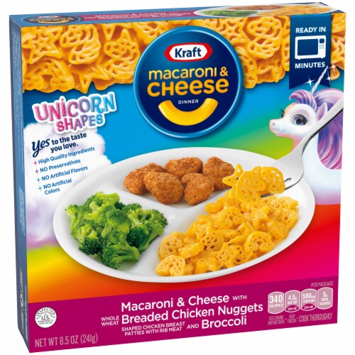 Kraft Unicorn Shapes Pasta Mac N Cheese Macaroni and Cheese Kids Frozen Meal Perspective: left