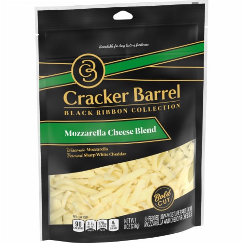 Cracker Barrel Mozzarella Cheese Blend Bold Cut Shredded Cheese Perspective: left