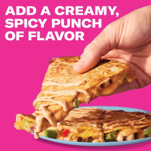 Taco Bell Creamy Spicy Ranchero Sauce, Bottle Perspective: left