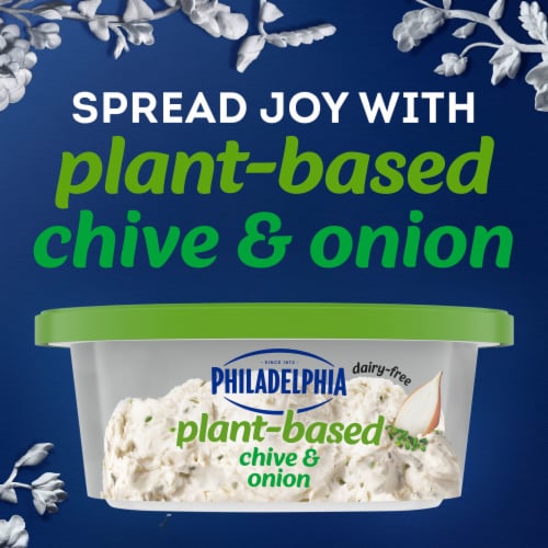Philadelphia Plant-Based Dairy Free Chive & Onion Cream Cheese Spread Perspective: left
