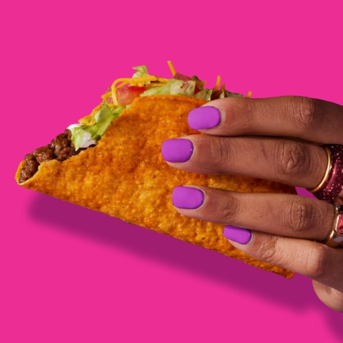 Taco Bell Hot Crunchy Seasoned Flavor Taco Shells Perspective: left
