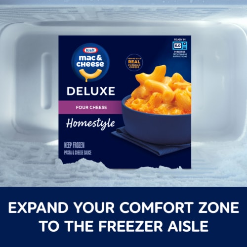 Kraft Deluxe Four Cheese Mac & Cheese Frozen Meal Perspective: left