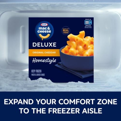 Kraft Deluxe Original Cheddar Mac & Cheese Frozen Meal Perspective: left