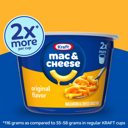 Kraft Original Mac & Cheese Macaroni and Cheese Dinner Big Cup, Pack, Cups Perspective: left