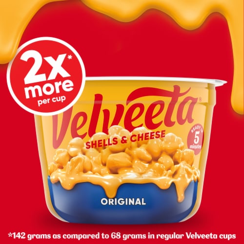 Velveeta Shells & Cheese Original Microwaveable Shell Pasta & Cheese Sauce Big Cup Perspective: left