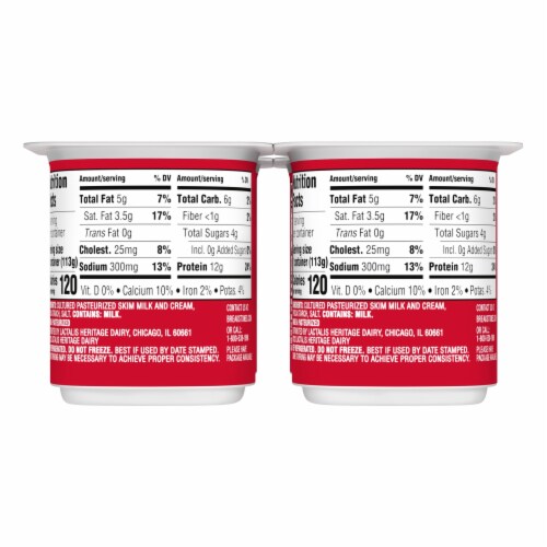 Breakstone's Small Curd 4 % Milkfat Min Cottage Cheese Cups Perspective: left