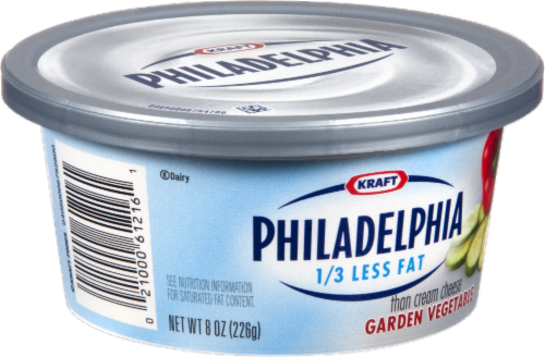 Philadelphia 1/3 Less Fat Garden Vegetable Cream Cheese Perspective: left