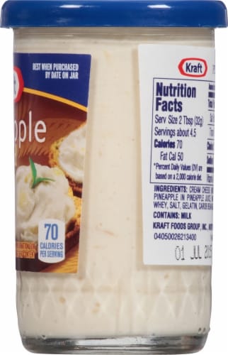 Kraft Pineapple Spread with Philadelphia Cream Cheese Perspective: left
