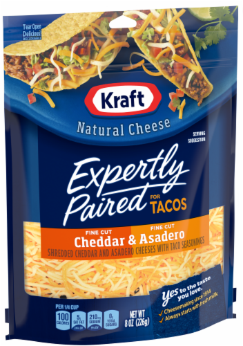 Kraft Mexican Taco Cheese Shredded Perspective: left
