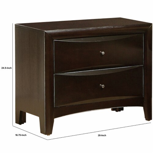 Coaster Phoenix Transitional 2-Drawer Wood Nightstand in Cappuccino Perspective: left