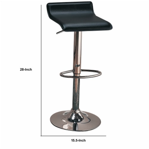 Contemporary Backless Seat Bar Stool Black Set of 2 Saltoro