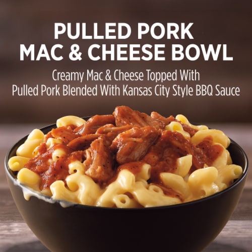 Marie Callender's Kansas City Style Pulled Pork Mac And Cheese Bowl Frozen Meal Perspective: left