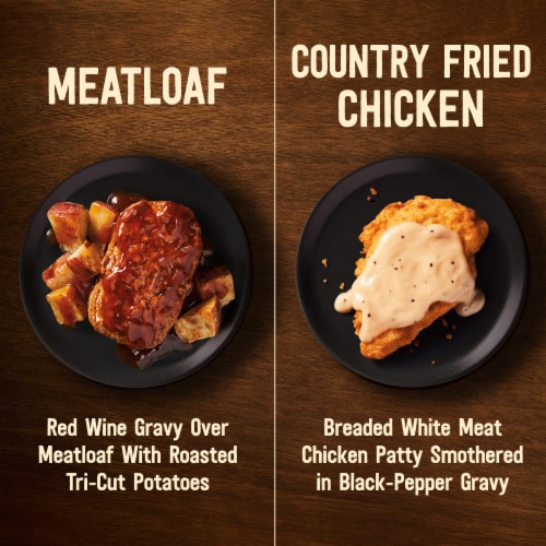 Marie Callender's Duos Meatloaf & Country Fried Chicken Frozen Meal Perspective: left