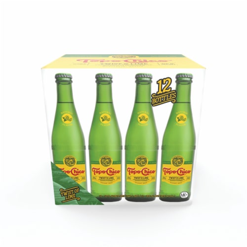 Topo Chico Mineral Twist Of Lime Flavored Sparkling Bottled Water Perspective: left