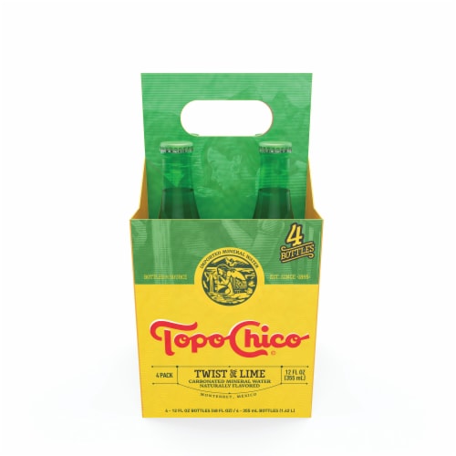 Topo Chico Mineral Twist of Lime Flavored Sparkling Bottled Water Perspective: left