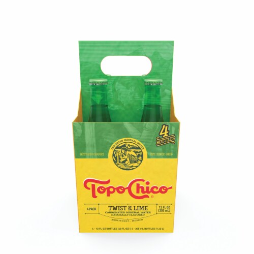 Topo Chico Mineral Twist of Lime Flavored Sparkling Bottled Water Perspective: left