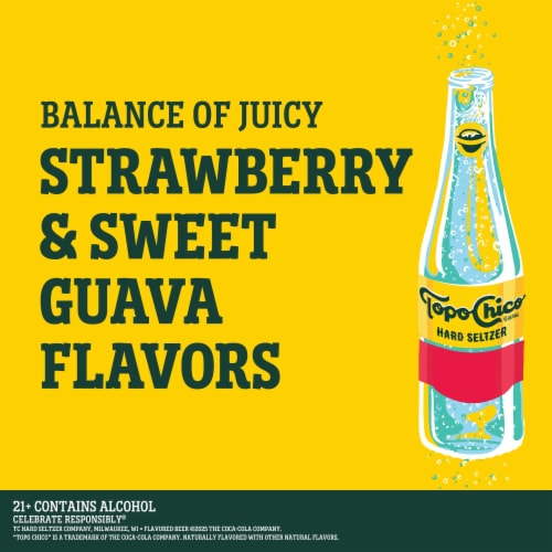 Topo Chico Hard Seltzer Strawberry Guava Single Can Perspective: left