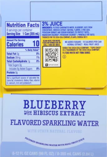 Topo Chico Sabores Blueberry With Hibiscus Extract Flavored Sparkling Water Cans Perspective: left