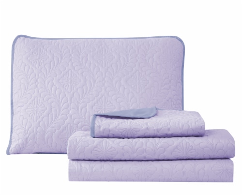 Harper Lane Solid Medallion Lavender Reverse To Lilac 2 Piece Quilt Set Perspective: left