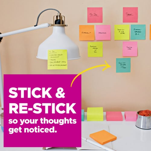 Post-it® Lined Super Sticky Notes - Assorted, 4 x 4 in - Fred Meyer