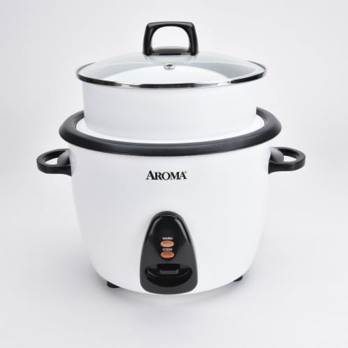 Aroma Electric Rice Cooker with Steam Tray Perspective: left