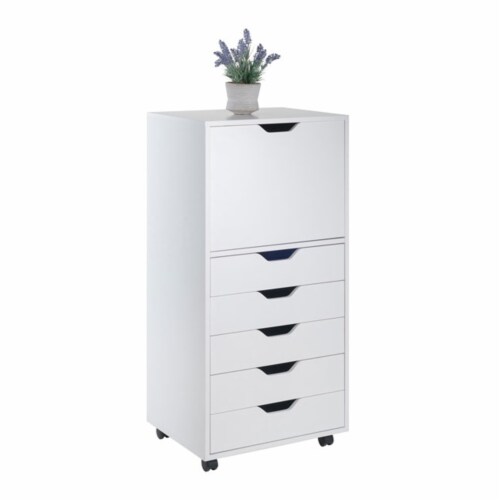 Winsome Halifax 5 Drawer Rolling Wood Storage and Organization Dresser White 1 Piece Smith s Food and Drug