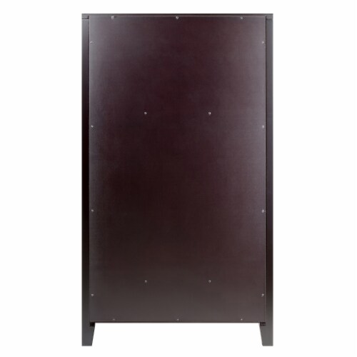 Winsome Bordeaux Modular Wine Cabinet X-Panel Dark Wood Finish (92442) Perspective: left