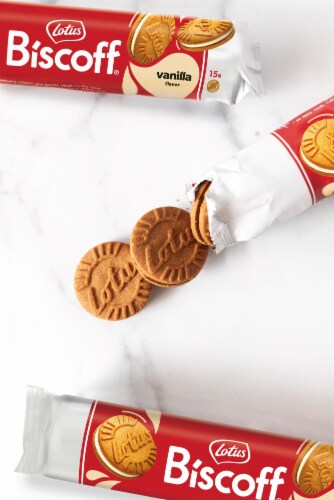Lotus Biscoff® Vanilla Cream Sandwich Cookies Perspective: left