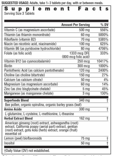 Rainbow Light Complete Vitamin B Complex With Vitamin C Cellular Energy Support Supplement Perspective: left