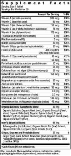 Rainbow Light Men's One High Potency Multivitamin Tablets Perspective: left