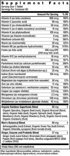 Rainbow Light Mens One High-Potency Daily Multivitamin Immune Support Supplement Perspective: left