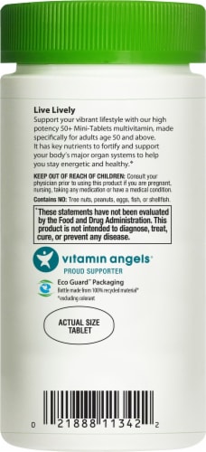 Rainbow Light 50+ Multivitamin Gluten Free Mini Tablets Perspective: left