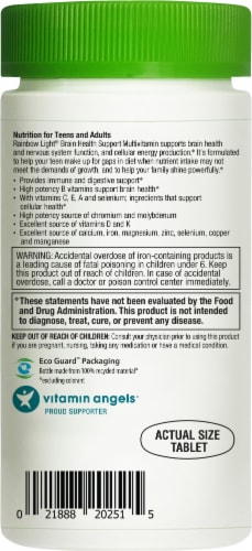 Rainbow Light Brain Health Support Multivitamin Tablets Perspective: left