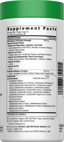 Rainbow Light Advanced Enzyme System 90 Capsules Perspective: left