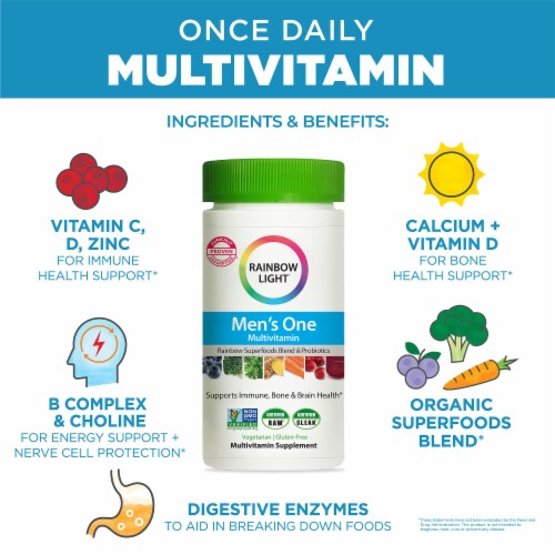 Rainbow Light Men's Multivitamin Capsules Perspective: left