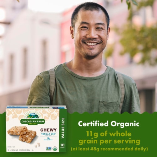 Cascadian Farm™ Organic Vanilla Chip Chewy Granola Bars Perspective: left