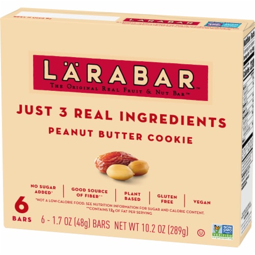 Larabar Peanut Butter Cookie Gluten Free Vegan Fruit & Nut Bars Perspective: left